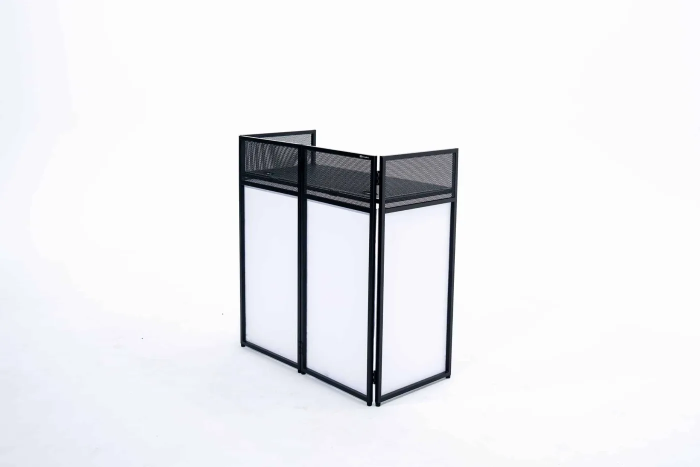 DJ Standing DJ Table | Portable DJ Facade Booth with Black and White Scrim | 40" x 20" | DJ Controller Stand